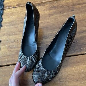 J Crew CeCe Tortoise Patent  Ballerina Flats Sz 8.5 Made In Italy